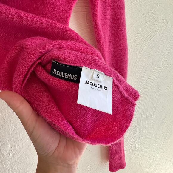 JACQUEMUS La Montagne 'La Maille Ascua' Pink Sweater Sz Small - Picture 8 of 11